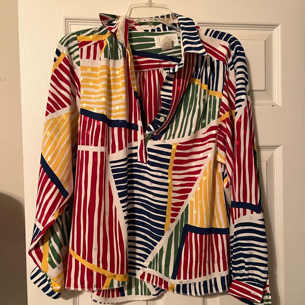 Vintage Da Rue of California Rainbow Blouse 8